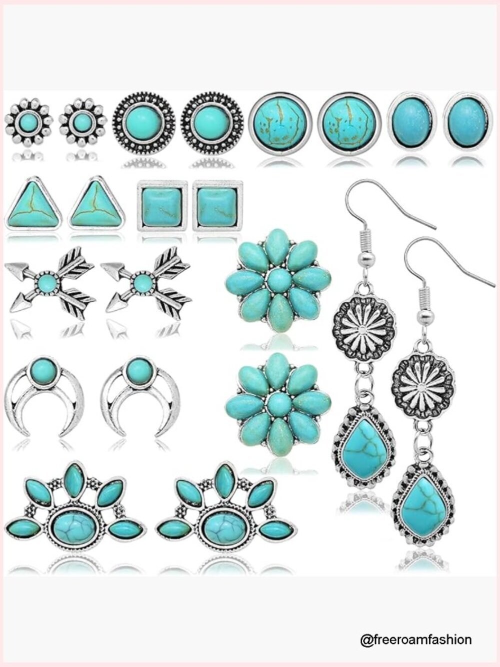 11 Pairs Cowgirl Earrings Rhinestone Rodeo Cowboy Boot Hat Dangle Drop Western